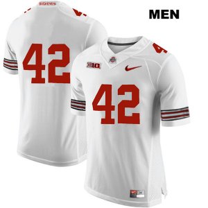 Men's NCAA Ohio State Buckeyes Bradley Robinson #42 College Stitched No Name Authentic Nike White Football Jersey AQ20F87BM